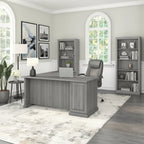 Saratoga L Shaped Computer Desk and Bookcase Set by Bush Furniture