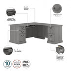 Ensemble bureau d'angle et bibliothèque Saratoga