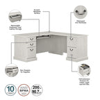 Ensemble bureau d'angle et bibliothèque Saratoga