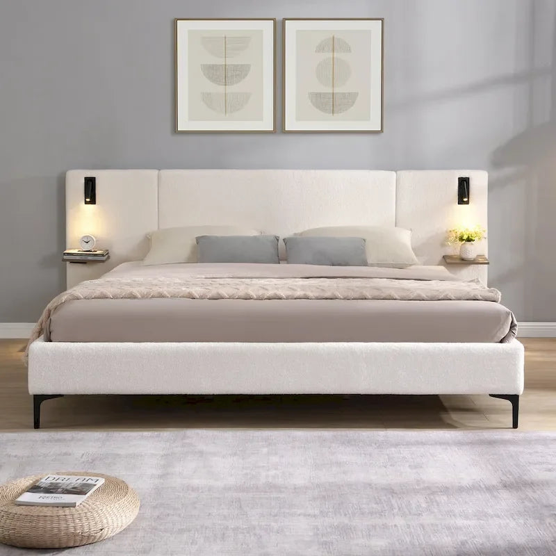 Christopher Knight Home - Elise King Boucle Upholstered Bed