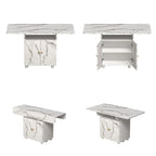 Îlot de cuisine roulant et pliant en bois 47 avec étagère de rangement et armoire