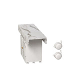 Îlot de cuisine roulant et pliant en bois 47 avec étagère de rangement et armoire