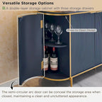 Buffet cannelé moderne 60", table de buffet, bar à café/vin