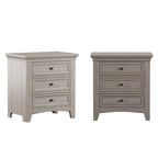 Table de chevet modulaire en bois à 3 tiroirs avec station de charge