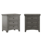 Table de chevet modulaire en bois à 3 tiroirs avec station de charge