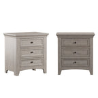 Table de chevet modulaire en bois à 3 tiroirs avec station de charge