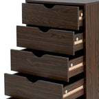 Commode à 5 tiroirs, commode de rangement en bois avec roulettes, organisateur de rangement pour travaux manuels et unité de rangement de bureau avec tiroirs