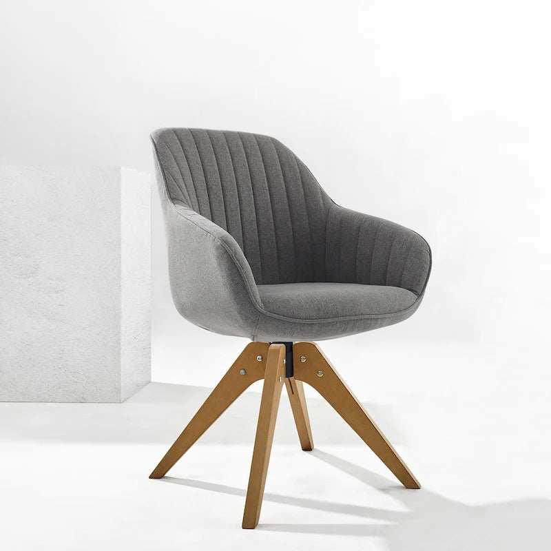 Fauteuil de bureau pivotant classique avec pieds en bois