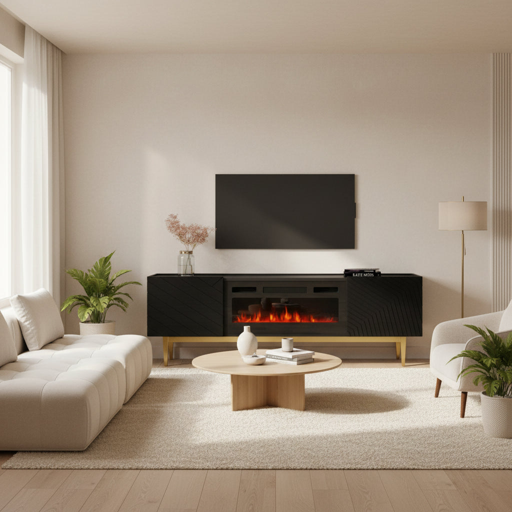 Portillo BL-EF Fireplace TV Stand