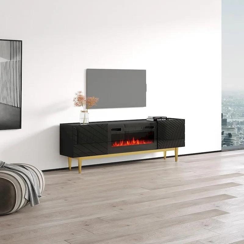 Meuble TV avec cheminée BL-EF