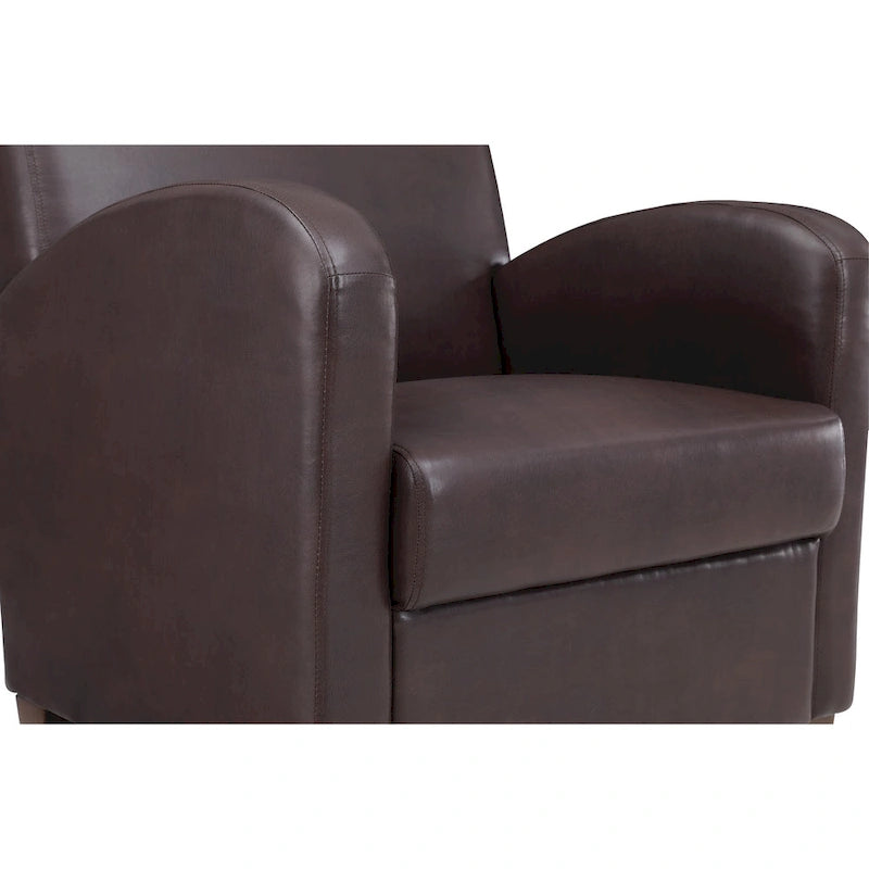 Fauteuil et pouf Aiden avec pieds espresso
