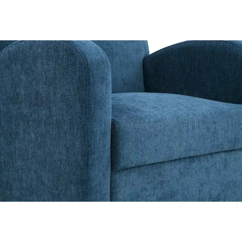 Fauteuil et pouf Aiden avec pieds espresso