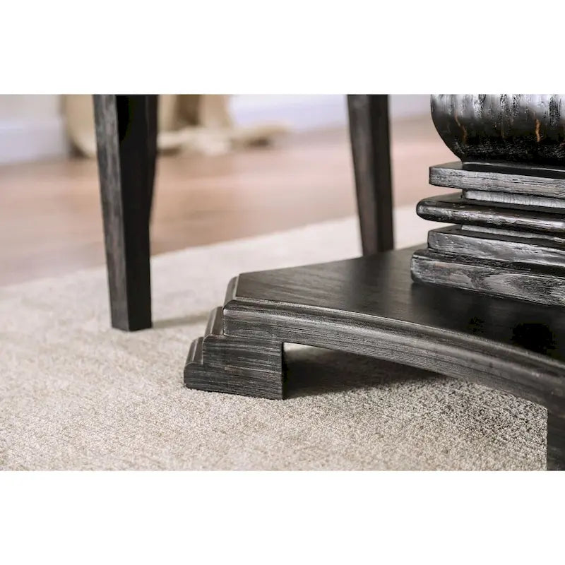 Table à manger sur pied de 48 pouces Brec Rustic White de Furniture of America