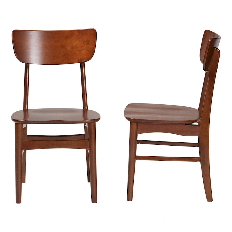 Chaises de salle à manger d'appoint en bois courbé noyer foncé, style scandinave moderne du milieu du siècle, Pays-Bas (Lot de 2)