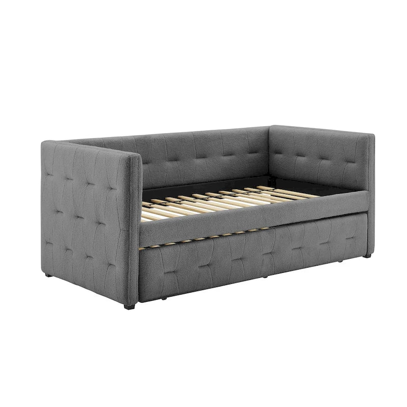 Lit de repos capitonné Corvus Somme avec lit gigogne