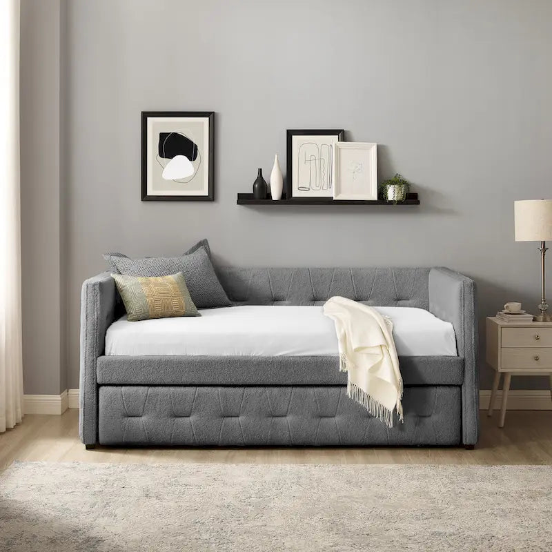 Lit de repos capitonné Corvus Somme avec lit gigogne