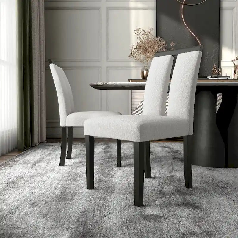 Lumina Modern White Upholstered Dining Chairs (Set of 2) by Furniture of America