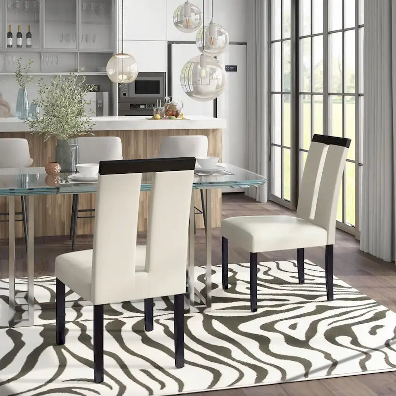 Chaises de salle à manger rembourrées Lumina Modern White