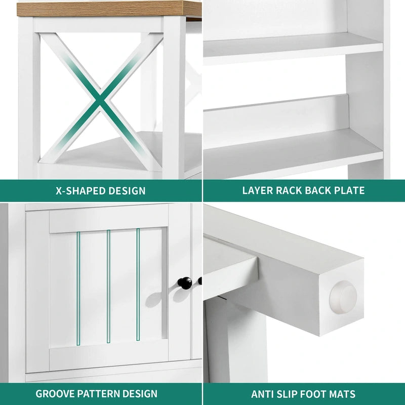Étagère de cuisine à 5 niveaux avec étagères de rangement, support de four à micro-ondes, organisateur d'étagère de cuisine