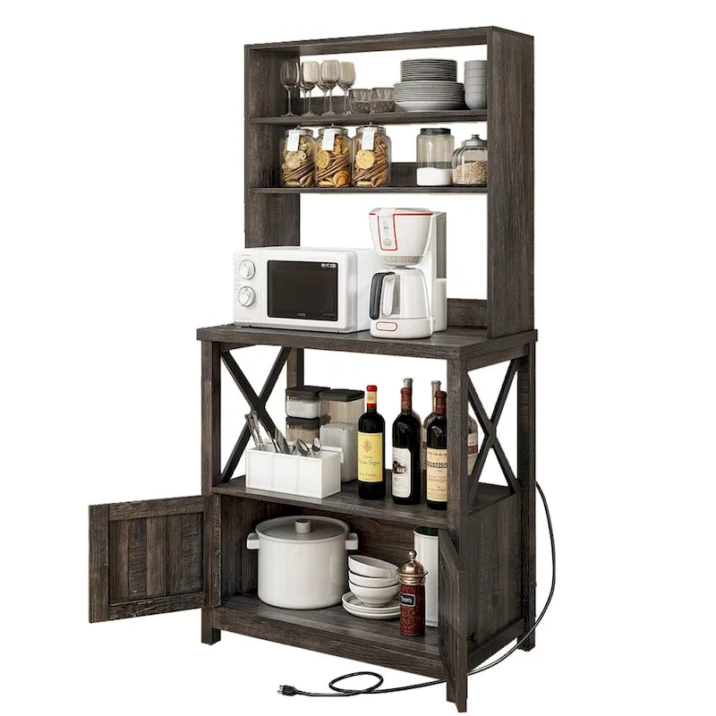 Étagère de cuisine à 5 niveaux avec étagères de rangement, support de four à micro-ondes, organisateur d'étagère de cuisine