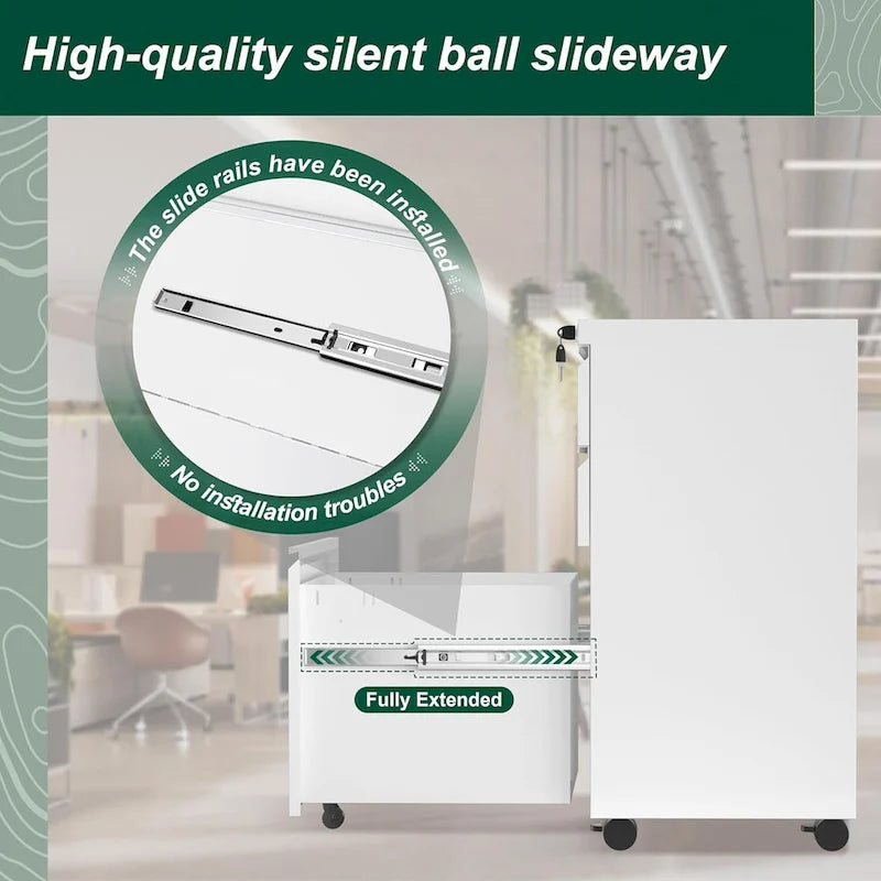 Classeur mobile/vertical à 3 tiroirs pour bureau à domicile