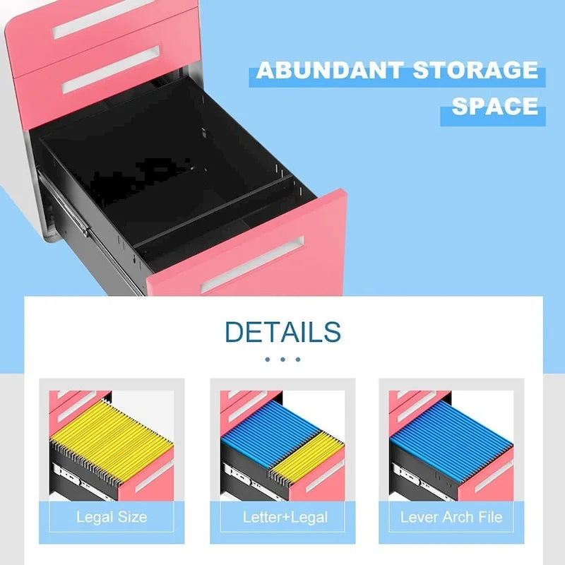 Classeur mobile/vertical à 3 tiroirs pour bureau à domicile