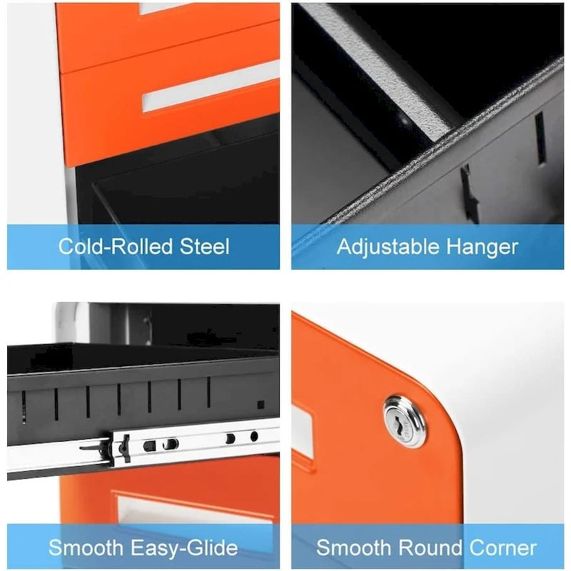 Classeur mobile/vertical à 3 tiroirs pour bureau à domicile