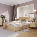 Table de chevet bohème en rotin naturel avec tiroir