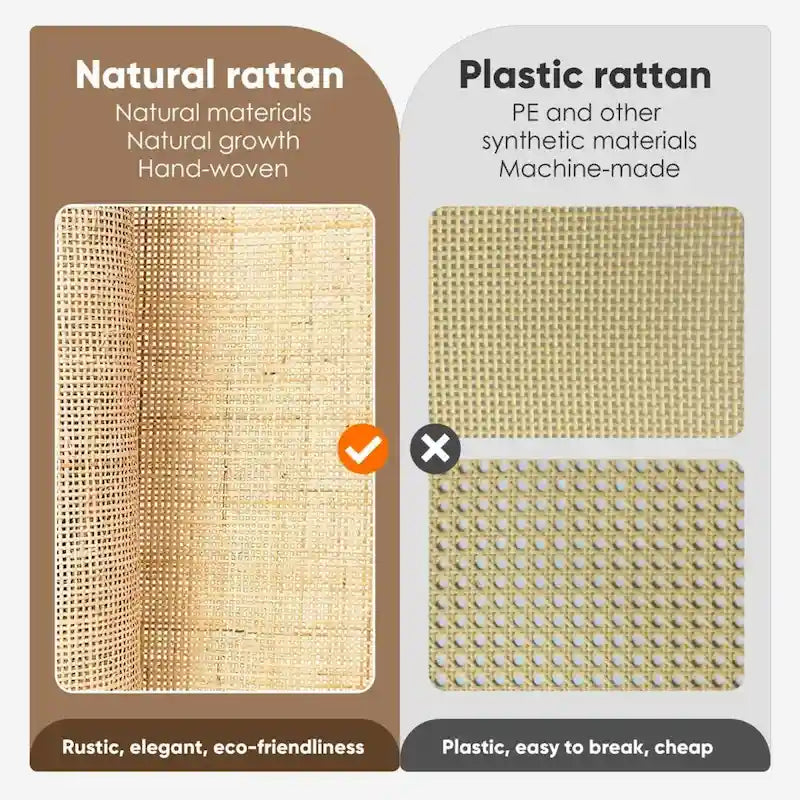 Table de chevet bohème en rotin naturel avec tiroir