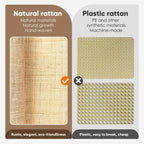 Table de chevet bohème en rotin naturel avec tiroir