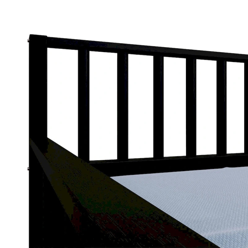 Lit de repos double en bois classique avec tiroir gigogne