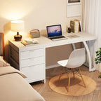 Grand bureau d'ordinateur avec meuble à tiroirs réversible