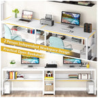 Bureau deux personnes avec étagère, Double bureau