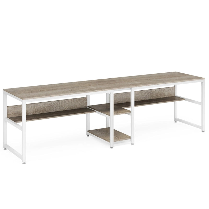 Bureau deux personnes avec étagère, Double bureau