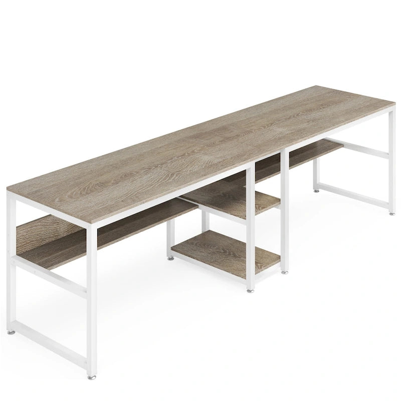 Bureau deux personnes avec étagère, Double bureau