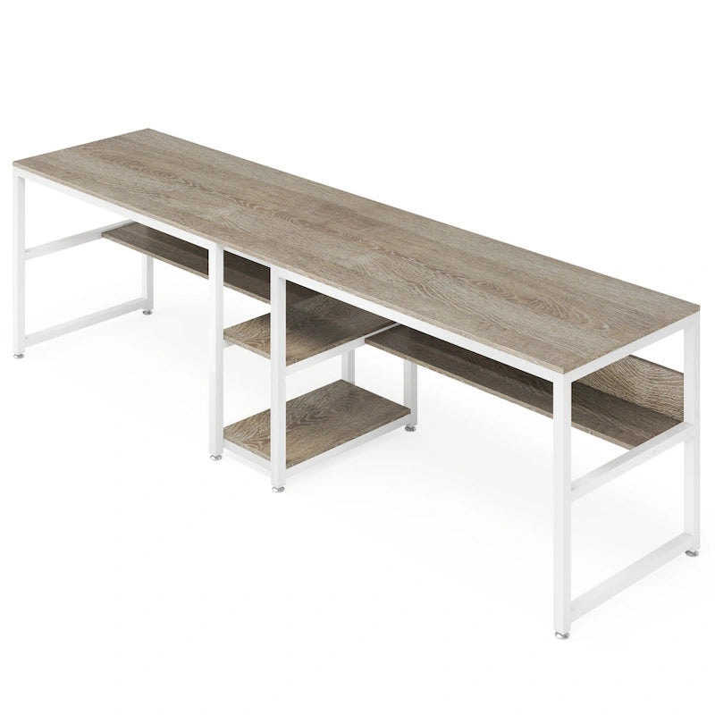 Bureau deux personnes avec étagère, Double bureau