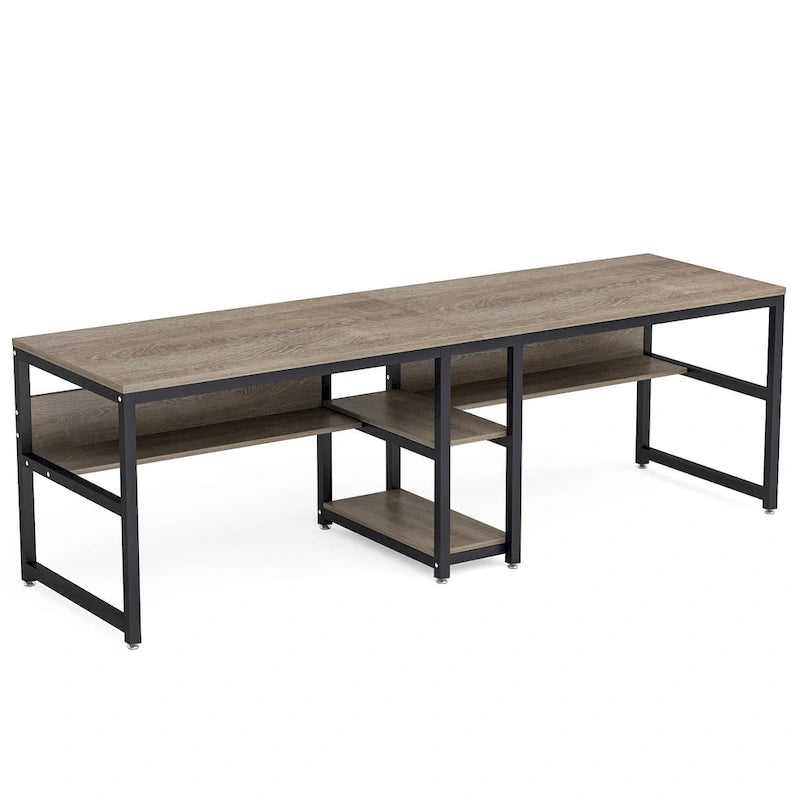 Bureau deux personnes avec étagère, Double bureau