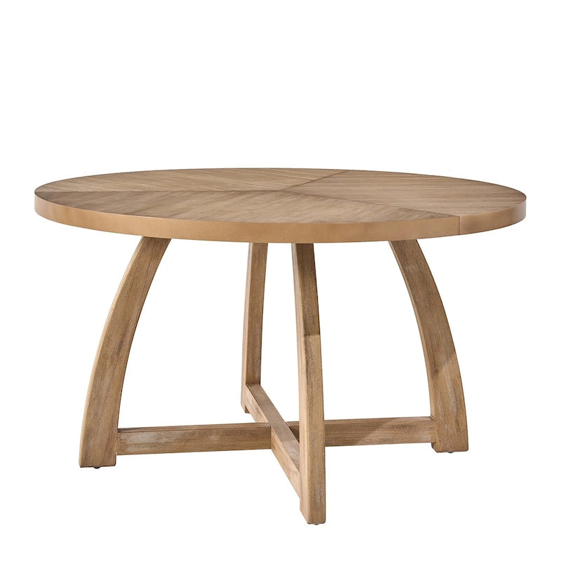 Table à manger ronde Bryan Mid-century Modern 54 en bois massif