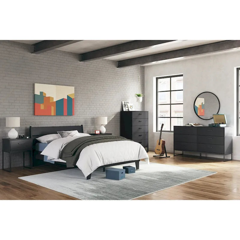 Commode noire Socalle