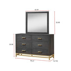 Chambre à coucher 4 pièces en panneaux rustiques brun foncé