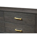 Chambre à coucher 4 pièces en panneaux rustiques brun foncé