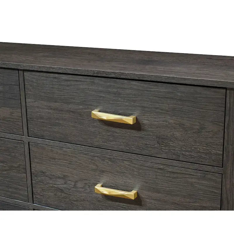 Chambre à coucher 4 pièces en panneaux rustiques brun foncé