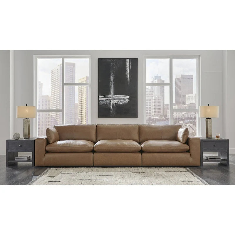 Signature Design by Ashley Emilia Caramel 3-Piece Sofa - 143W x 43D x 36H