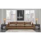 Signature Design by Ashley Emilia Caramel 3-Piece Sofa - 143W x 43D x 36H