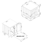 Table d'appoint de ferme avec station de recharge - 63,5 cm de hauteur