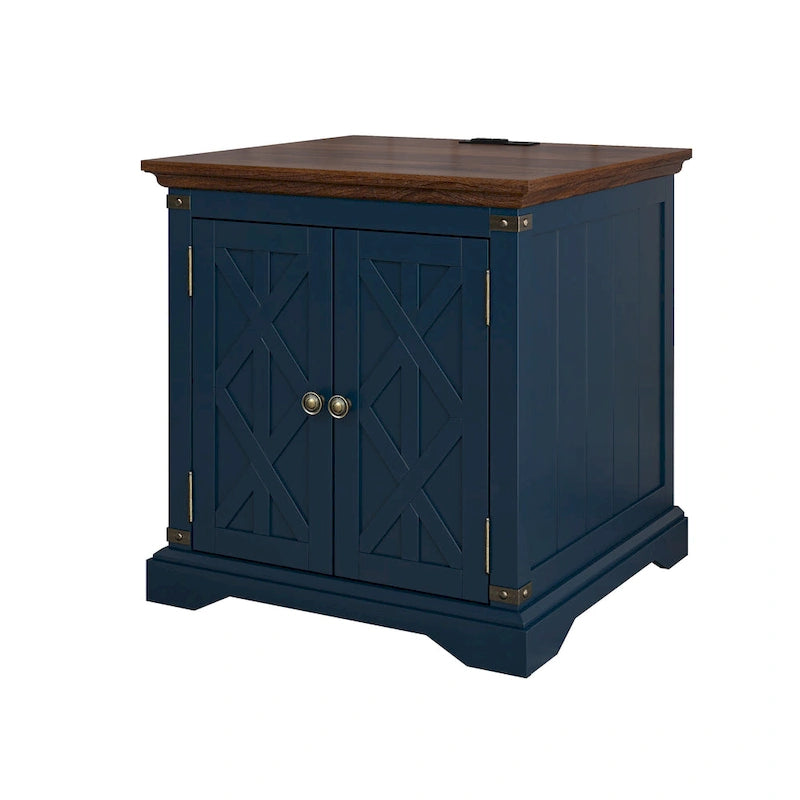 Table d'appoint de ferme avec station de recharge - 63,5 cm de hauteur