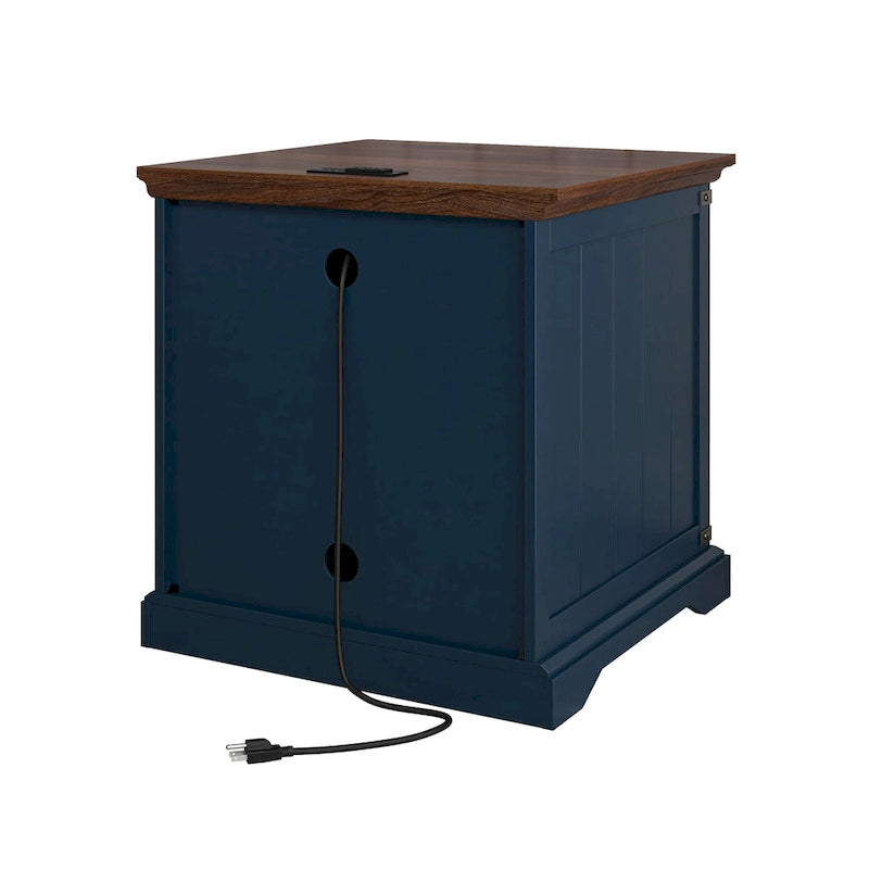 Table d'appoint de ferme avec station de recharge - 63,5 cm de hauteur