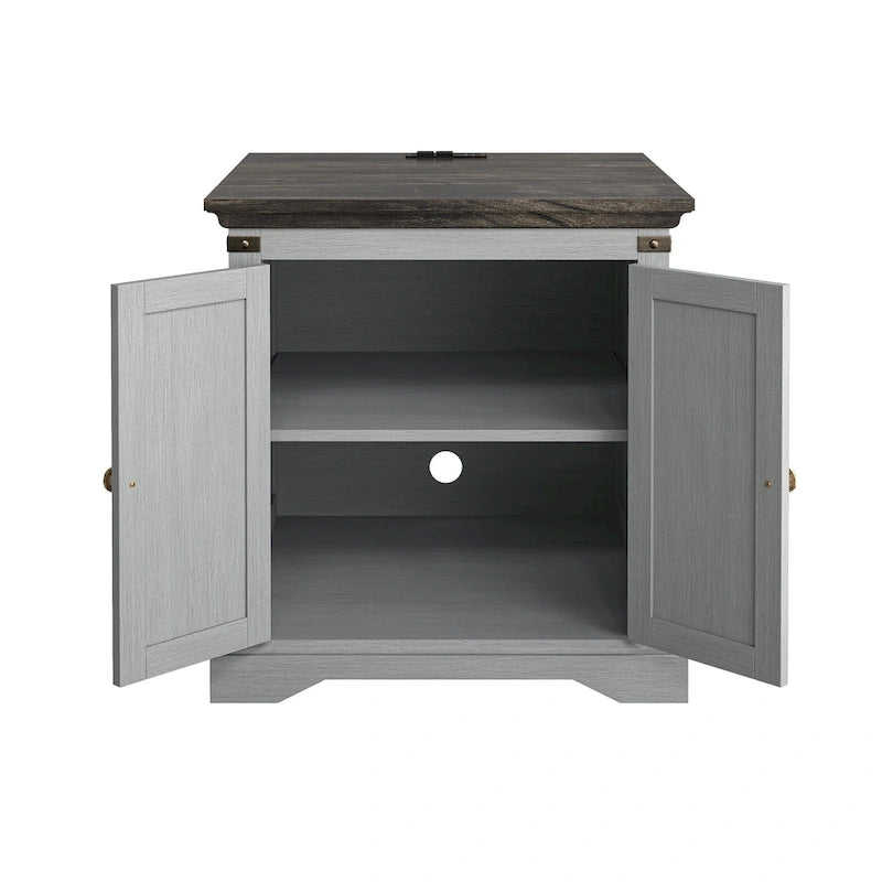 Table d'appoint de ferme avec station de recharge - 63,5 cm de hauteur