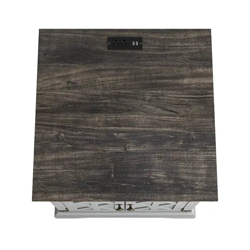 Table d'appoint de ferme avec station de recharge - 63,5 cm de hauteur