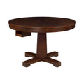 48 Inch Round Poker Game Dining Table With Cup Holders, Chip Trays, Brown